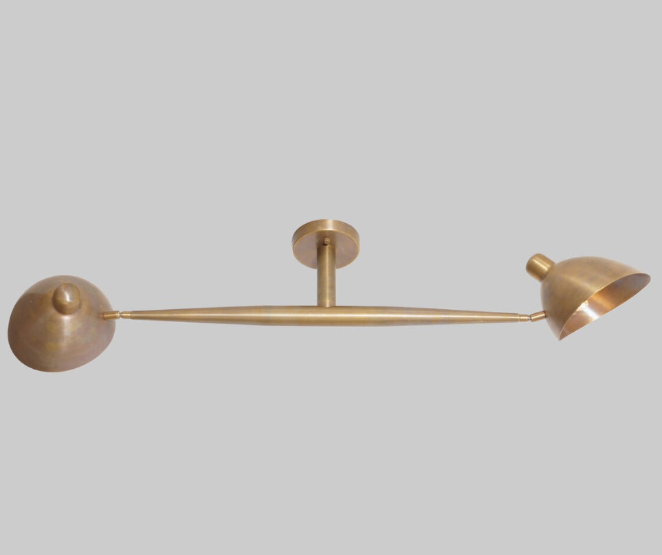 Two Light Shade Semi Flush Mount Pendant Light - Doozie Light Studio
