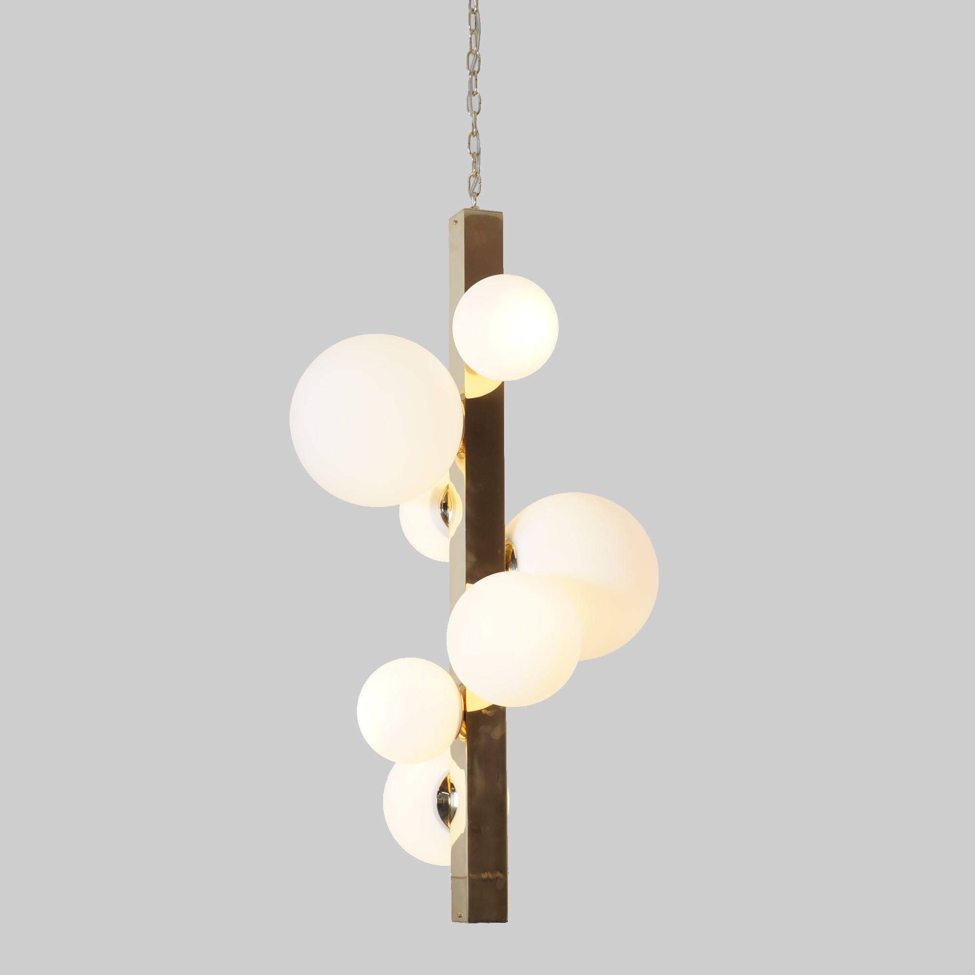 Hidson Brass 7 Globe Chandelier Pendant Light - Doozie Light Studio