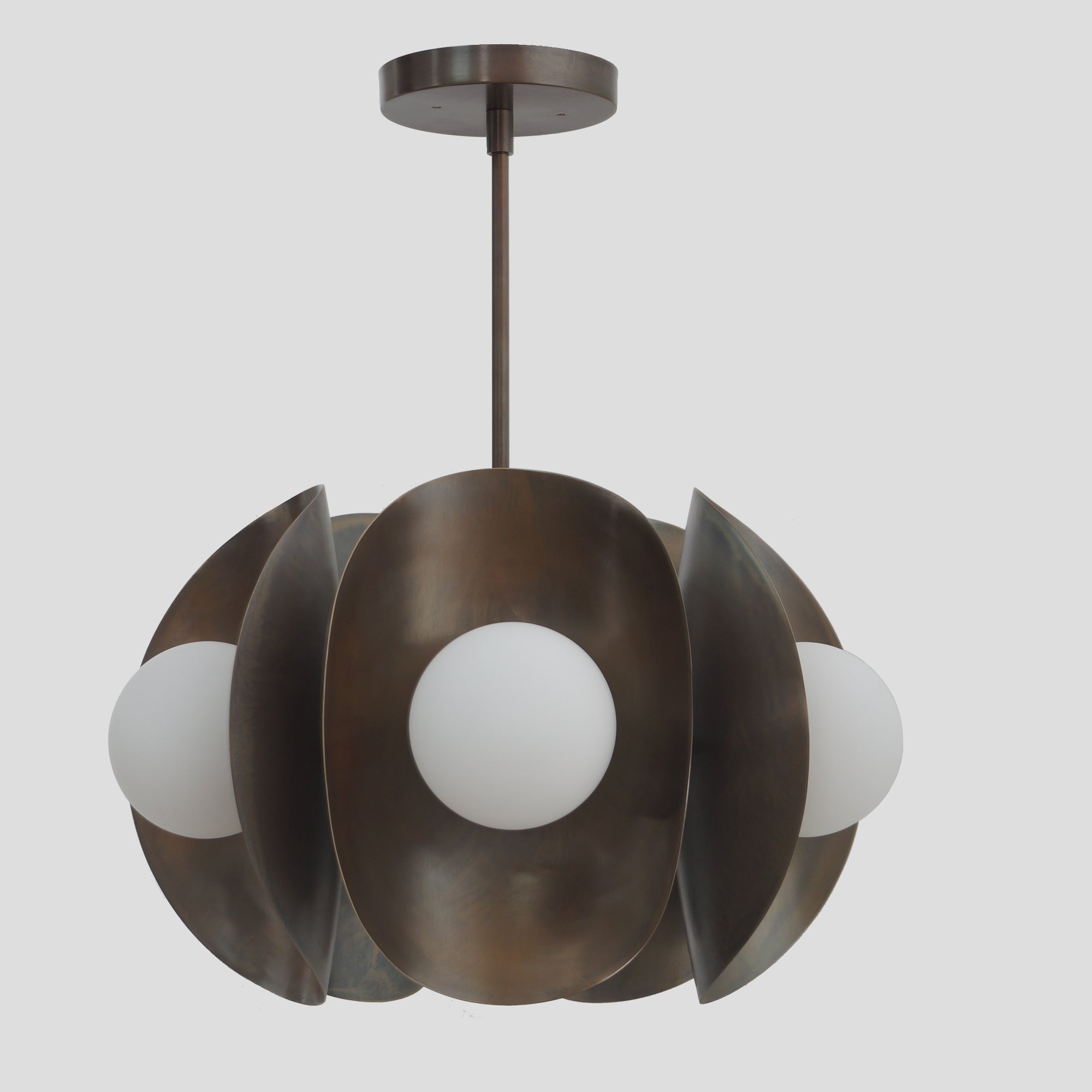 Five Globe Brass Sputnik Tuna Chandelier Light Fixture - Doozie Light Studio