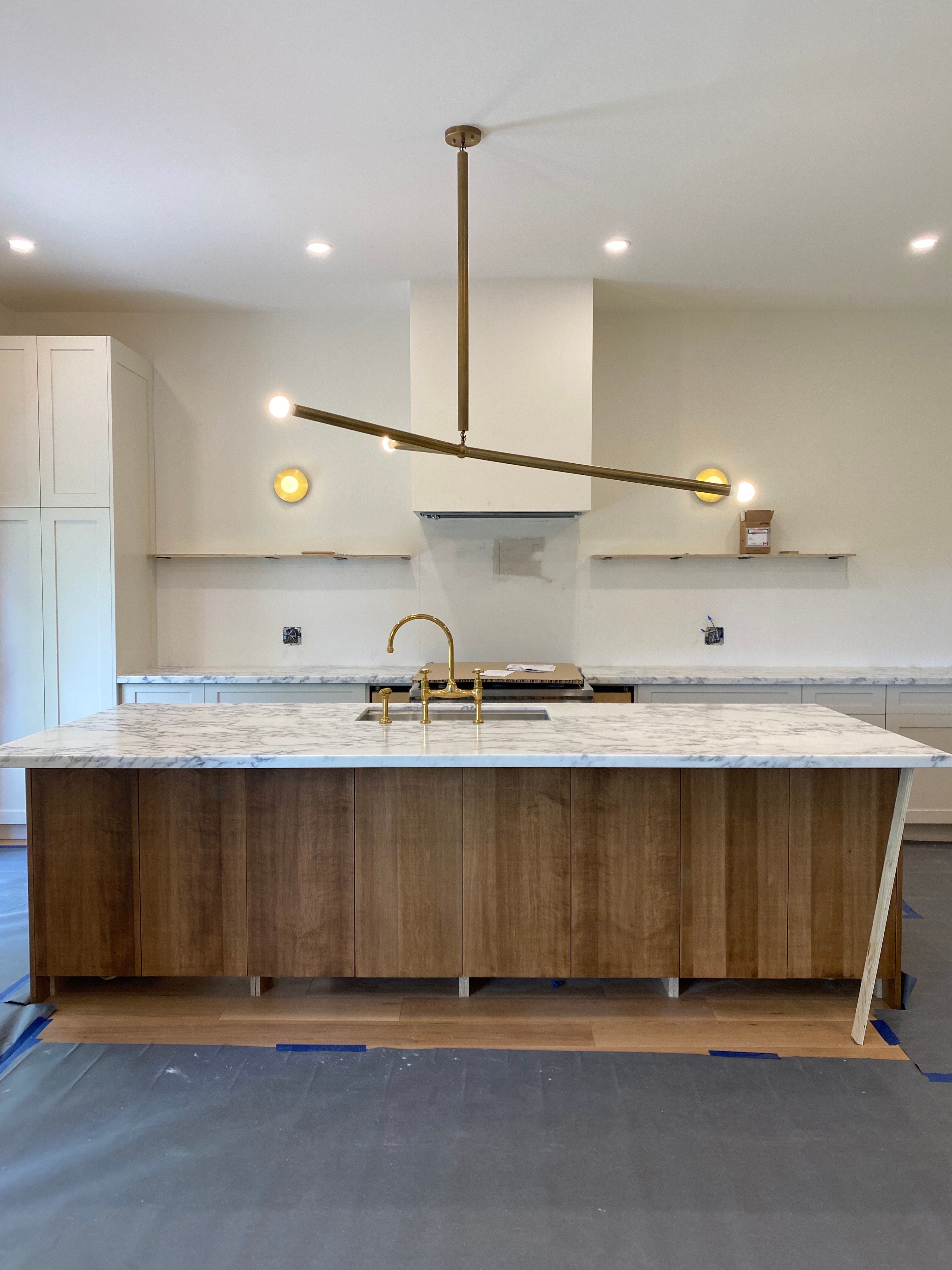 Arrow Larger Brass Pendant Chandelier - Doozie Light Studio