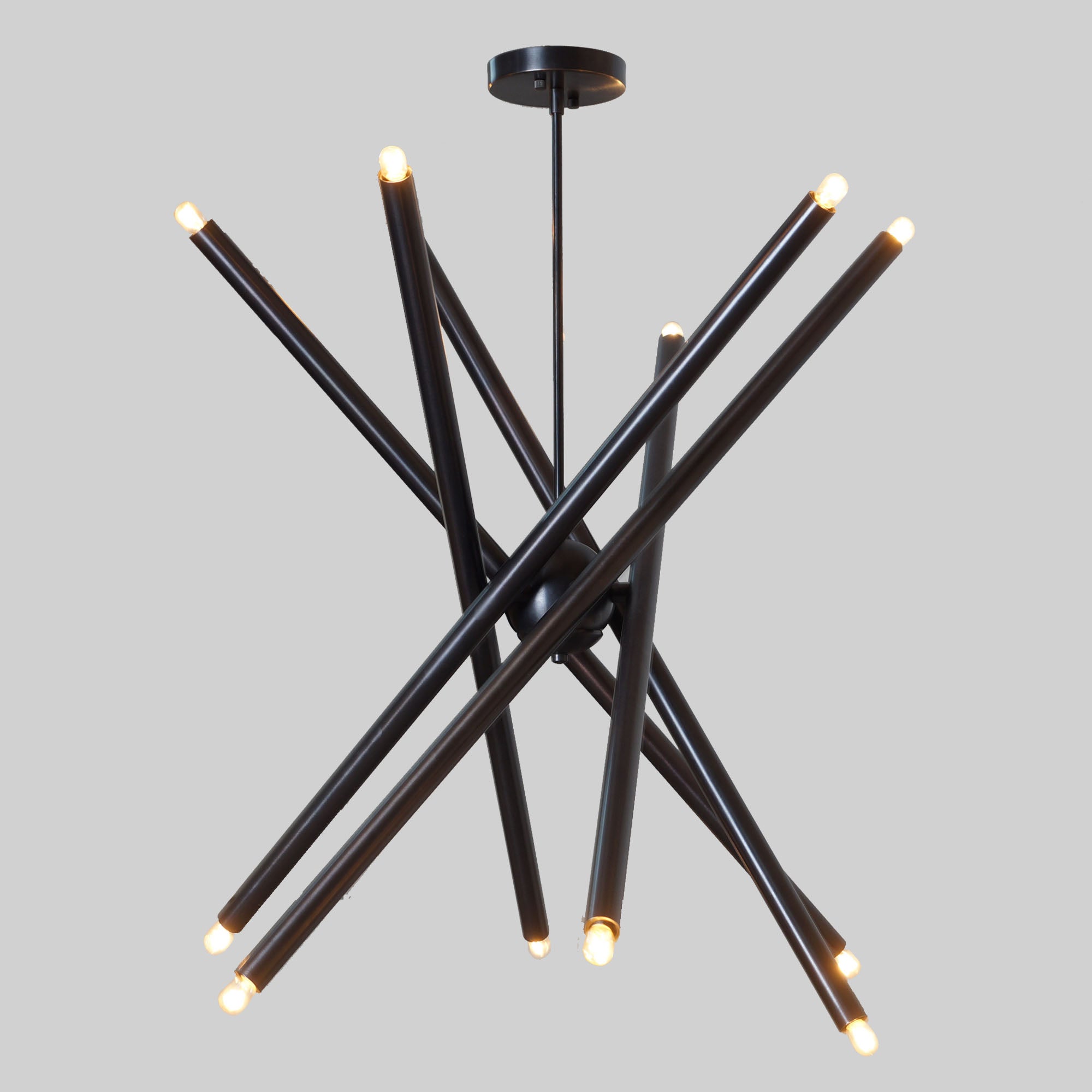 Spiral 12 Brass Chandelier - Doozie Light Studio