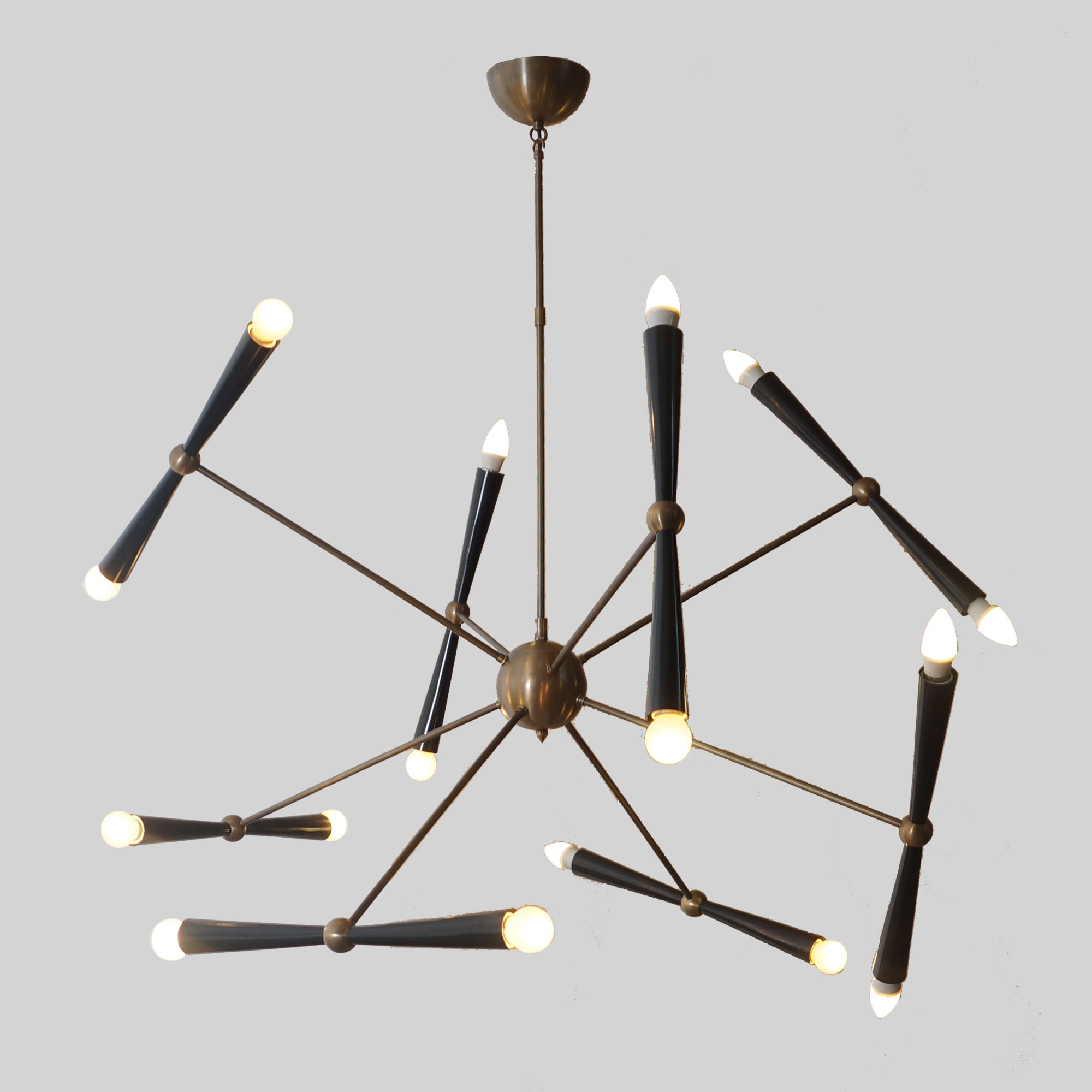 Sixteen Light Brass Sputnik Chandelier - Doozie Light Studio
