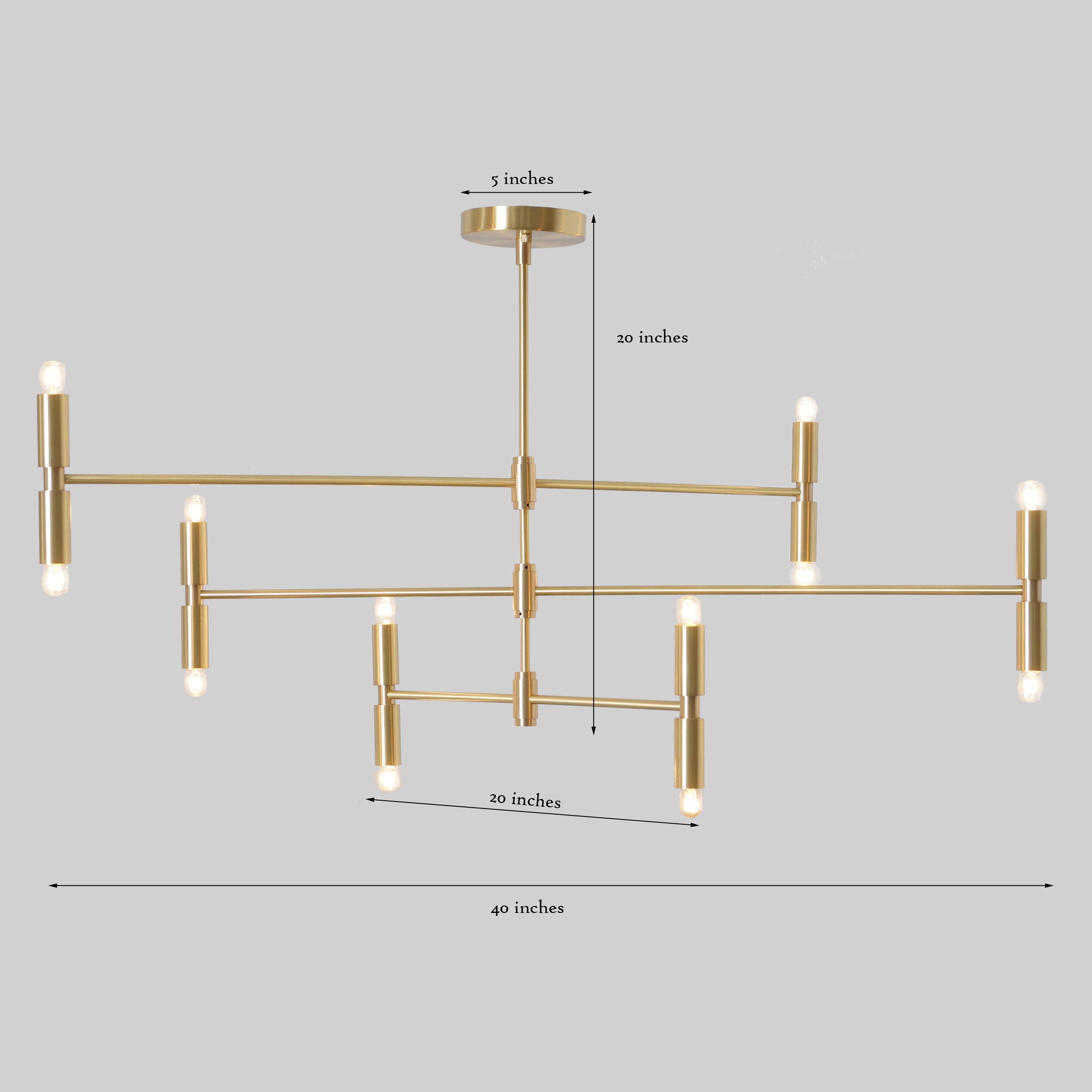 Three Tier Twelve Light Sputnik Chandelier - Doozie Light Studio