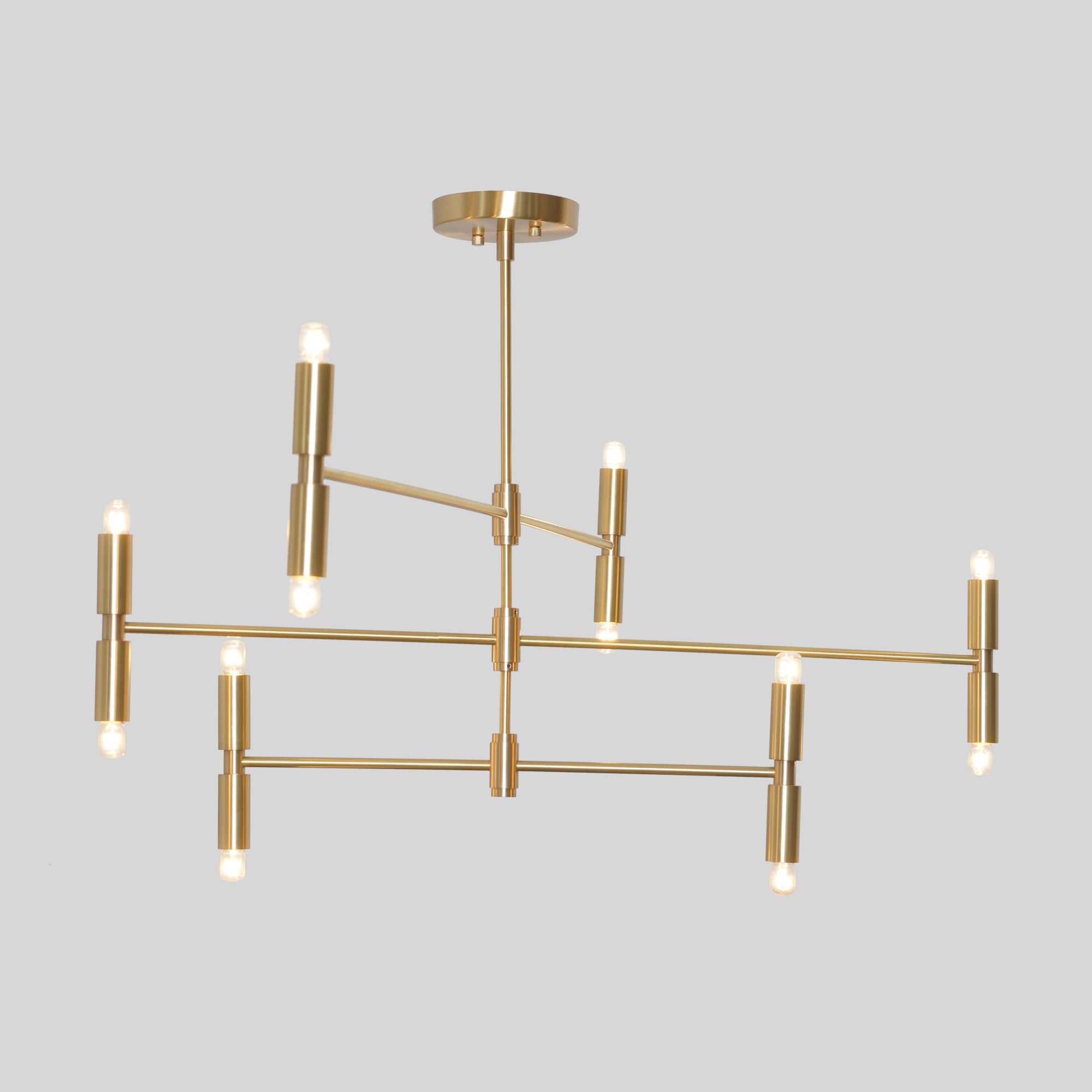 Three Tier Twelve Light Sputnik Chandelier - Doozie Light Studio