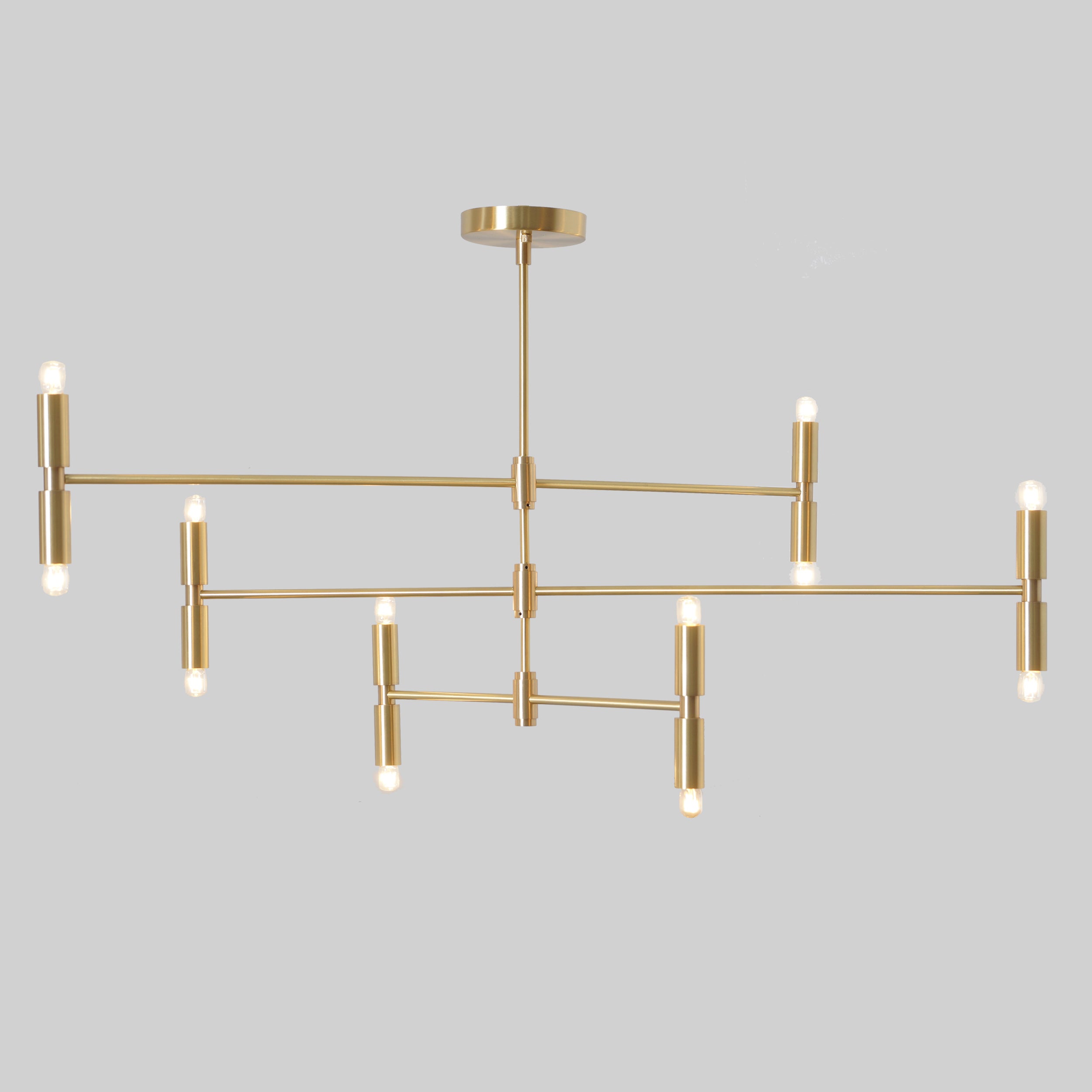Three Tier Twelve Light Sputnik Chandelier - Doozie Light Studio