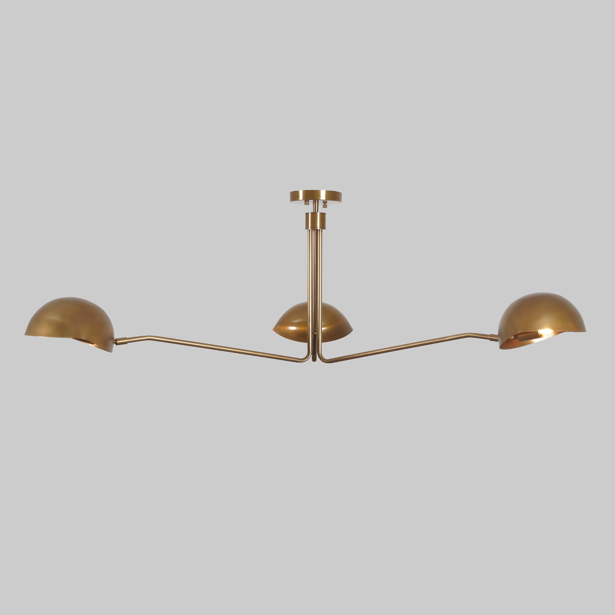 Three Light Brass Sputnik Ceiling Fixture - Doozie Light Studio