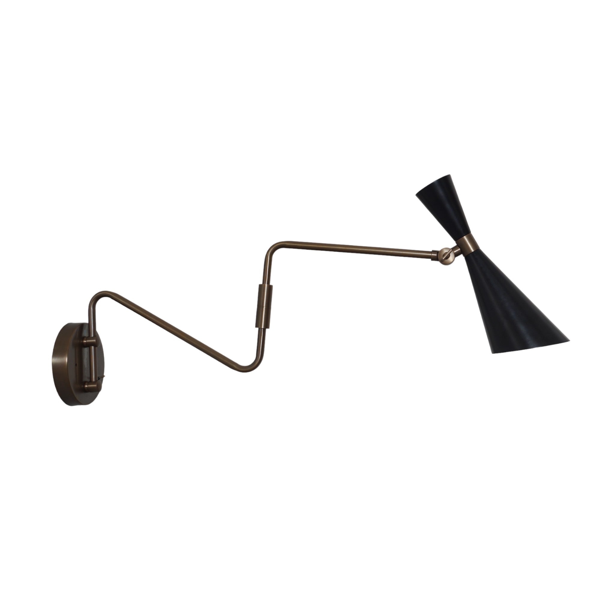 Articulated Arm Brass Wall Lamp - Doozie Light Studio