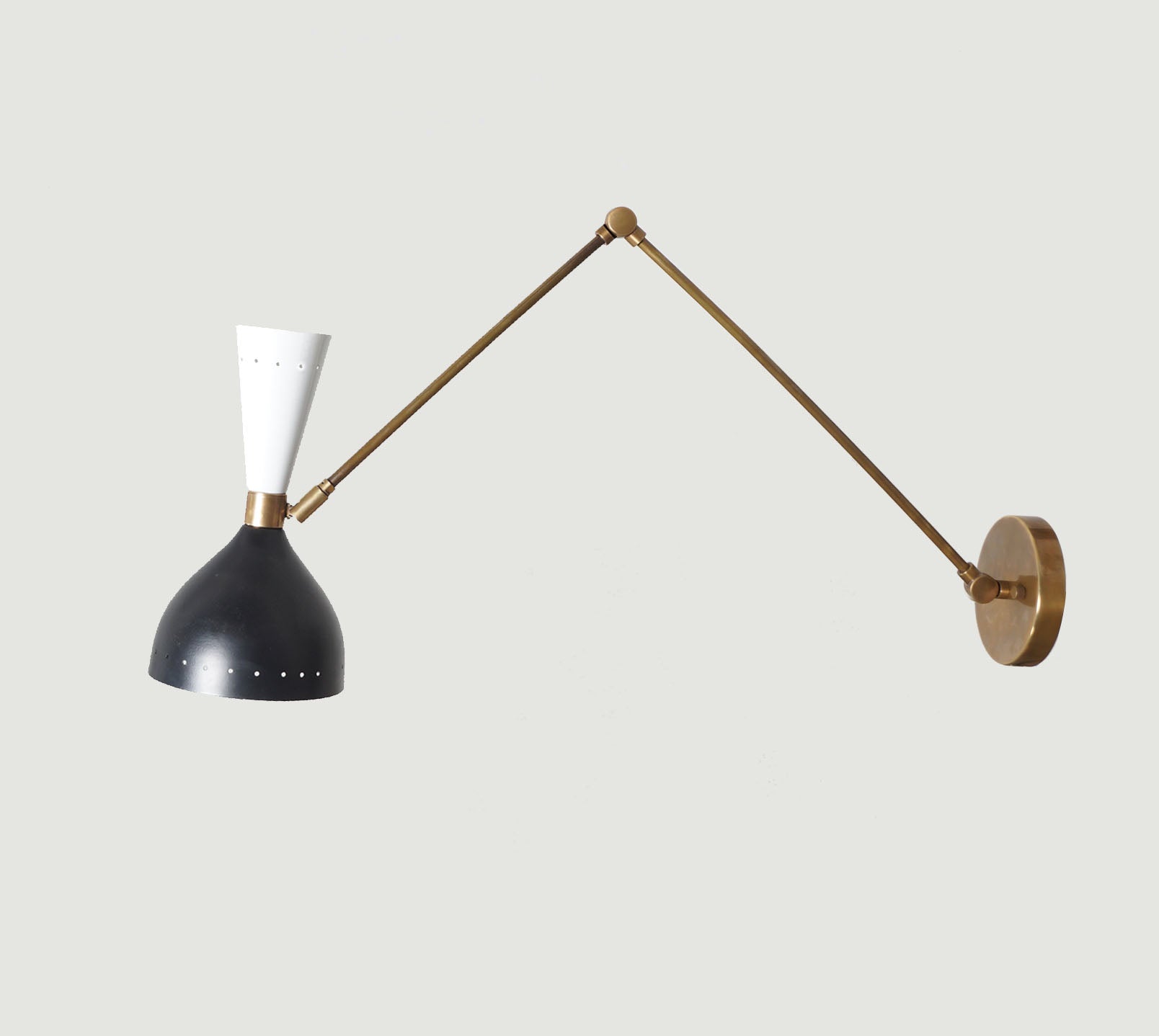 Articulated Arm Brass Diabola Wall Lamp - Doozie Light Studio
