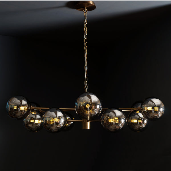 Karrington 12 Light Modern Sputnik Brass Chandelier