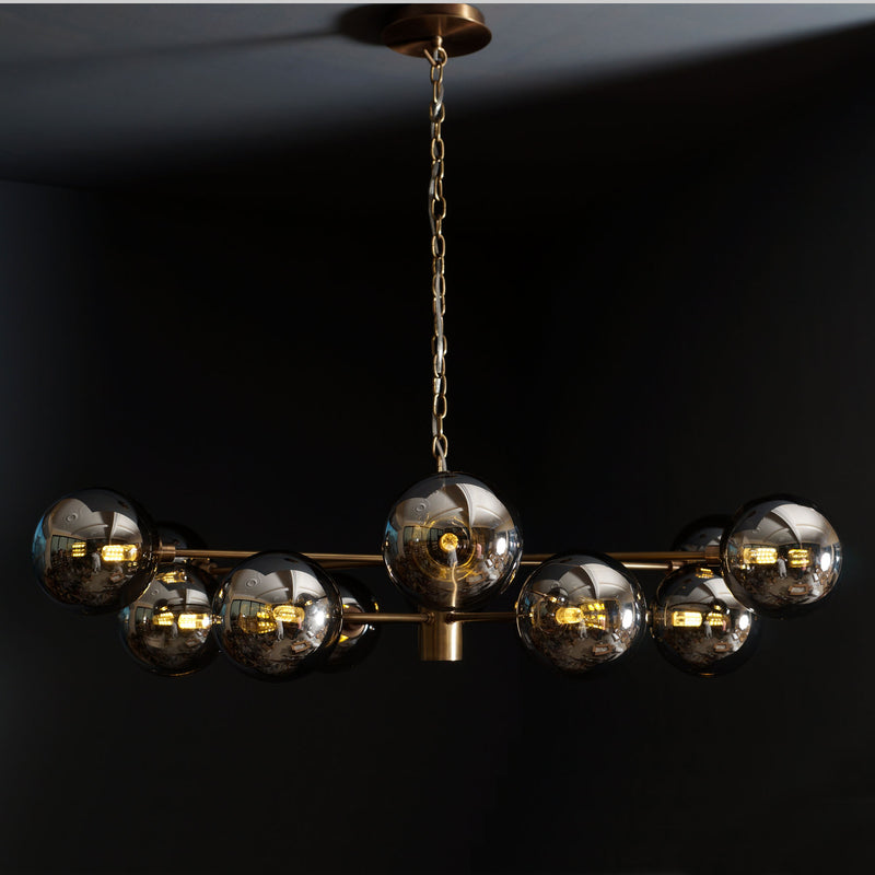 Karrington 12 Light Modern Sputnik Brass Chandelier