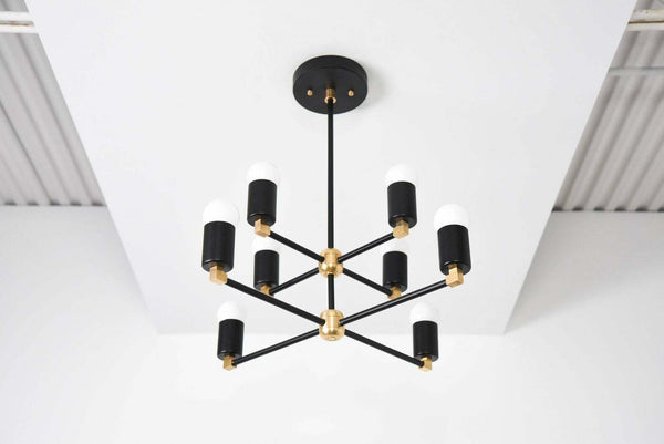 8 Light Sputnik Brass Chandelier Handmade Industrial Light Fixture