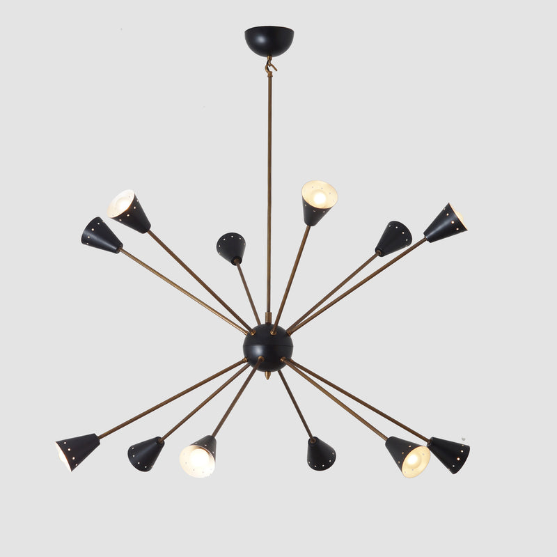 Large Italian Sputnik Chandelier in the Style of Stilnovo 42"D