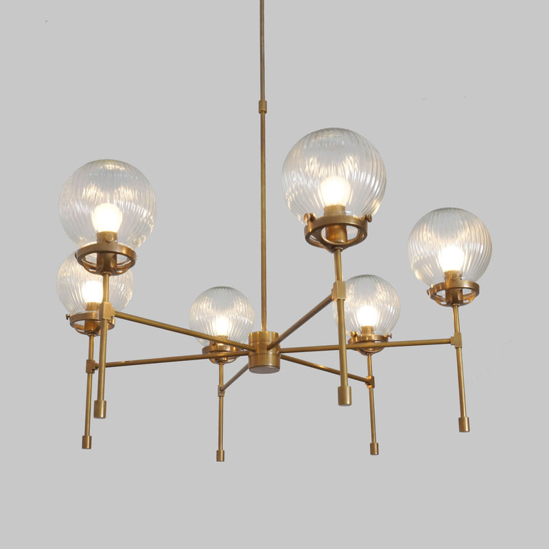 Heritage Brass 6 Ribbed Globes Osborne Chandelier Light Fixture