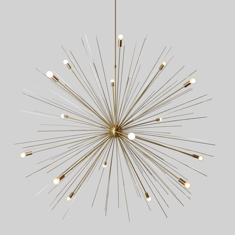 Large 50-Inches 16 Arms Brass Sputnik Starburst Urchin Chandelier