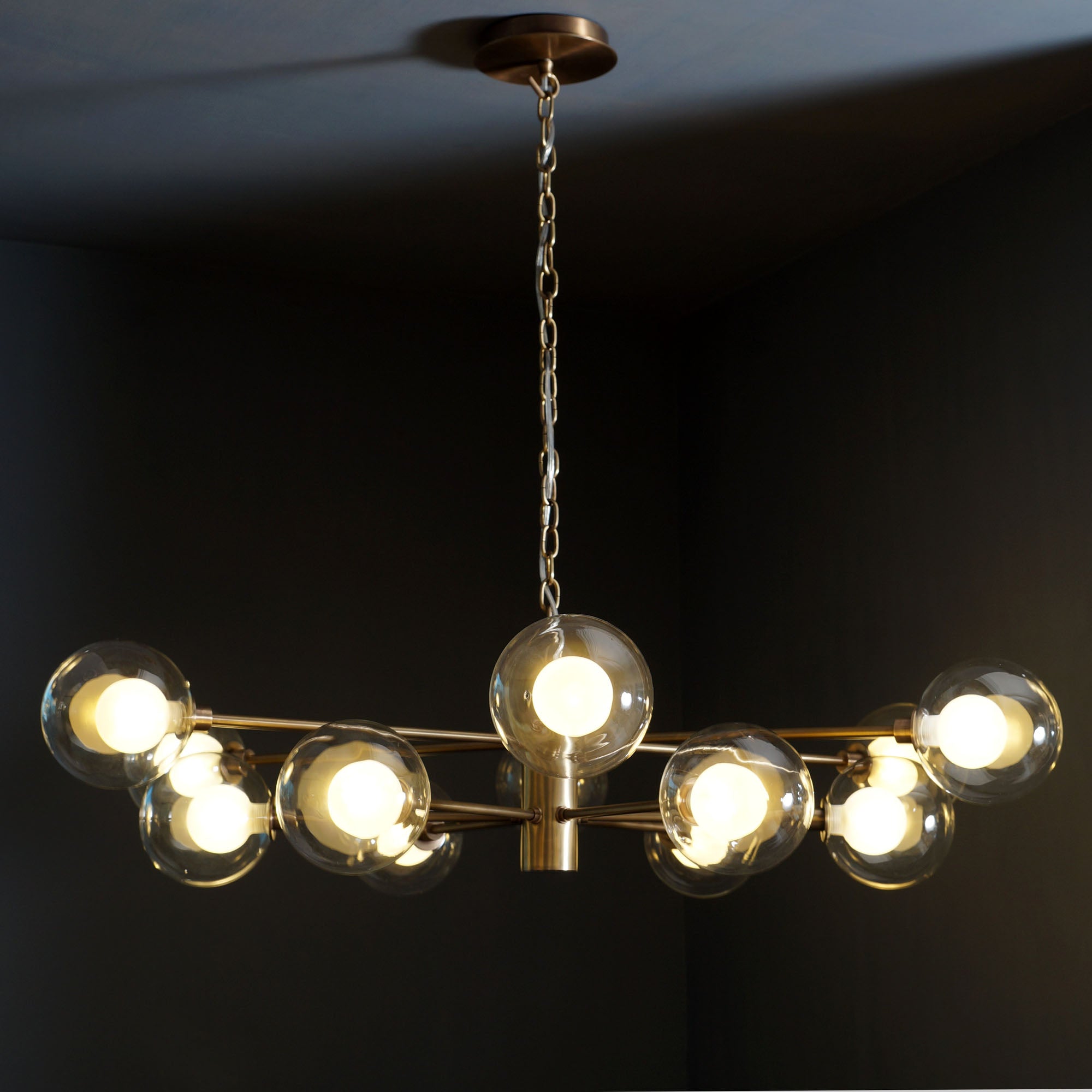 Karrington 12 Light Modern Brass Sputnik Chandelier Fixture - Doozie Light Studio