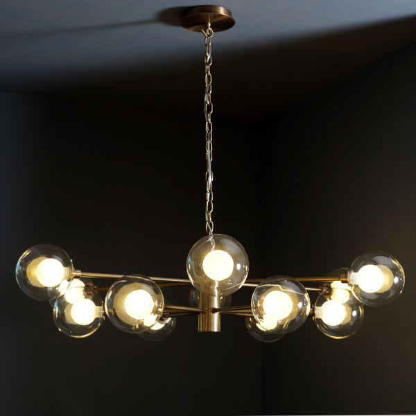 Karrington 12 Light Modern Brass Sputnik Chandelier Fixture