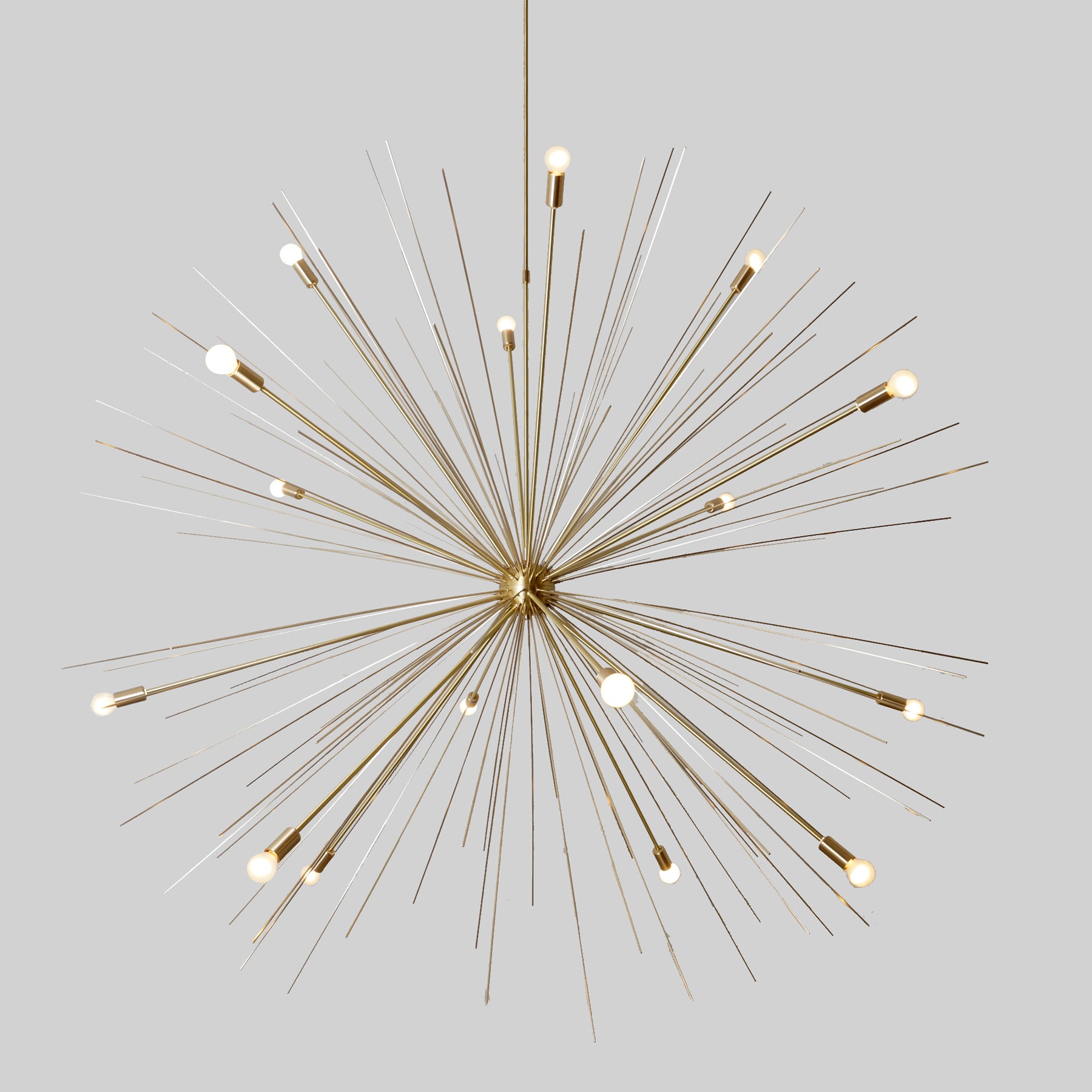 Large 50-Inches 16 Arms Brass Sputnik Starburst Urchin Chandelier - Doozie Light Studio