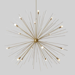 Large 50-Inches 16 Arms Brass Sputnik Starburst Urchin Chandelier