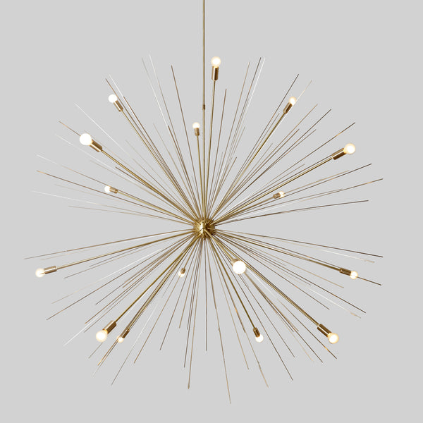 Large 50-Inches 16 Arms Brass Sputnik Starburst Urchin Chandelier
