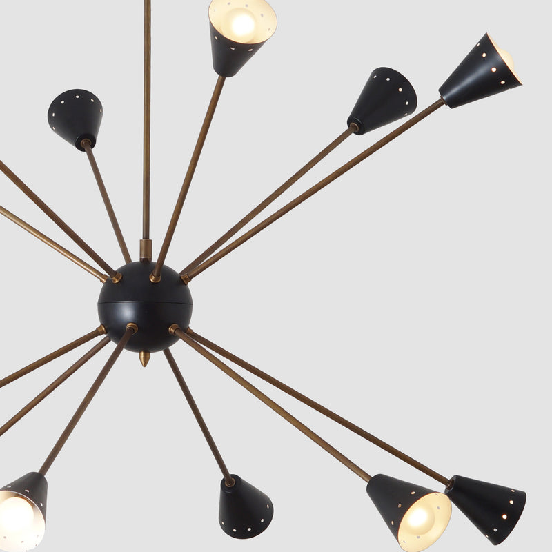 Large Italian Sputnik Chandelier in the Style of Stilnovo 42"D