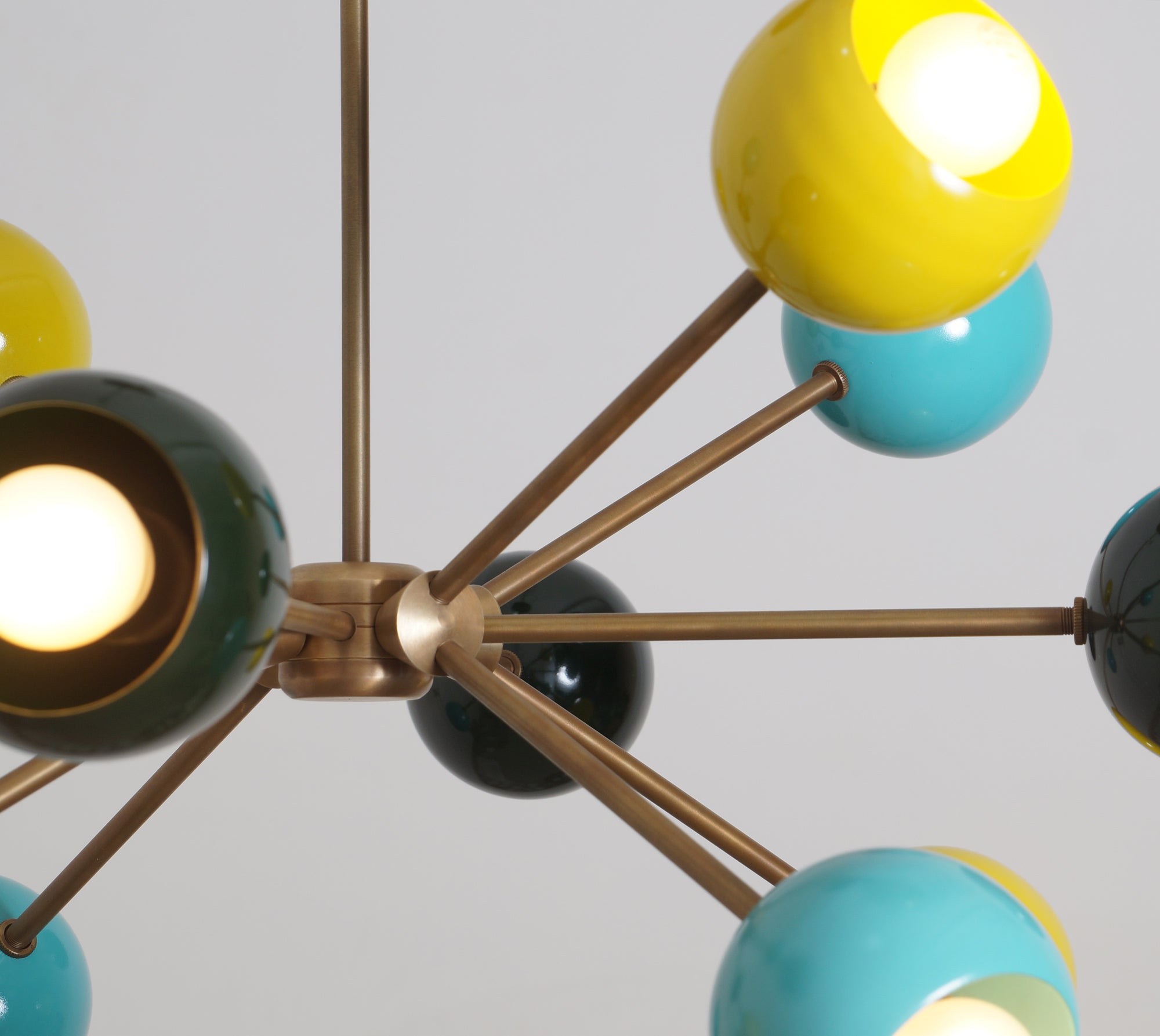 Mid Century Multicolor 12 Arm Sputnik Chandelier - Doozie Light Studio