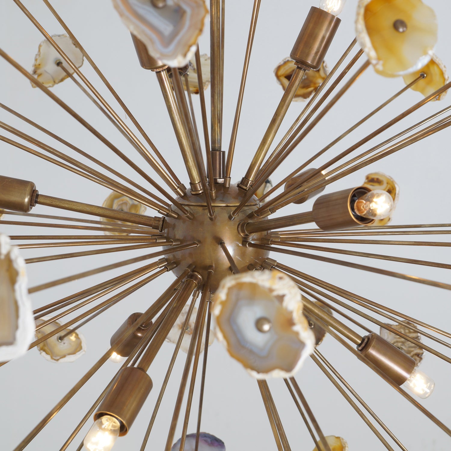 Large Agate Sliced Orb Chandelier - Doozie Light Studio