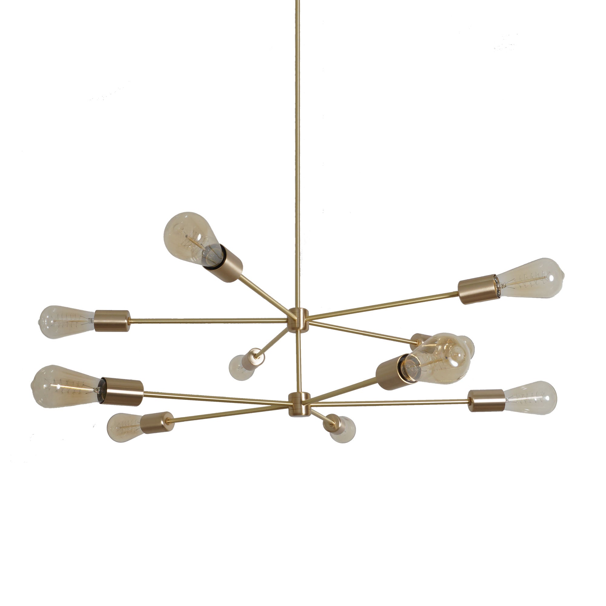 10 LIGHT MODERN BRASS SPUTNIK CHANDELIER - Doozie Light Studio