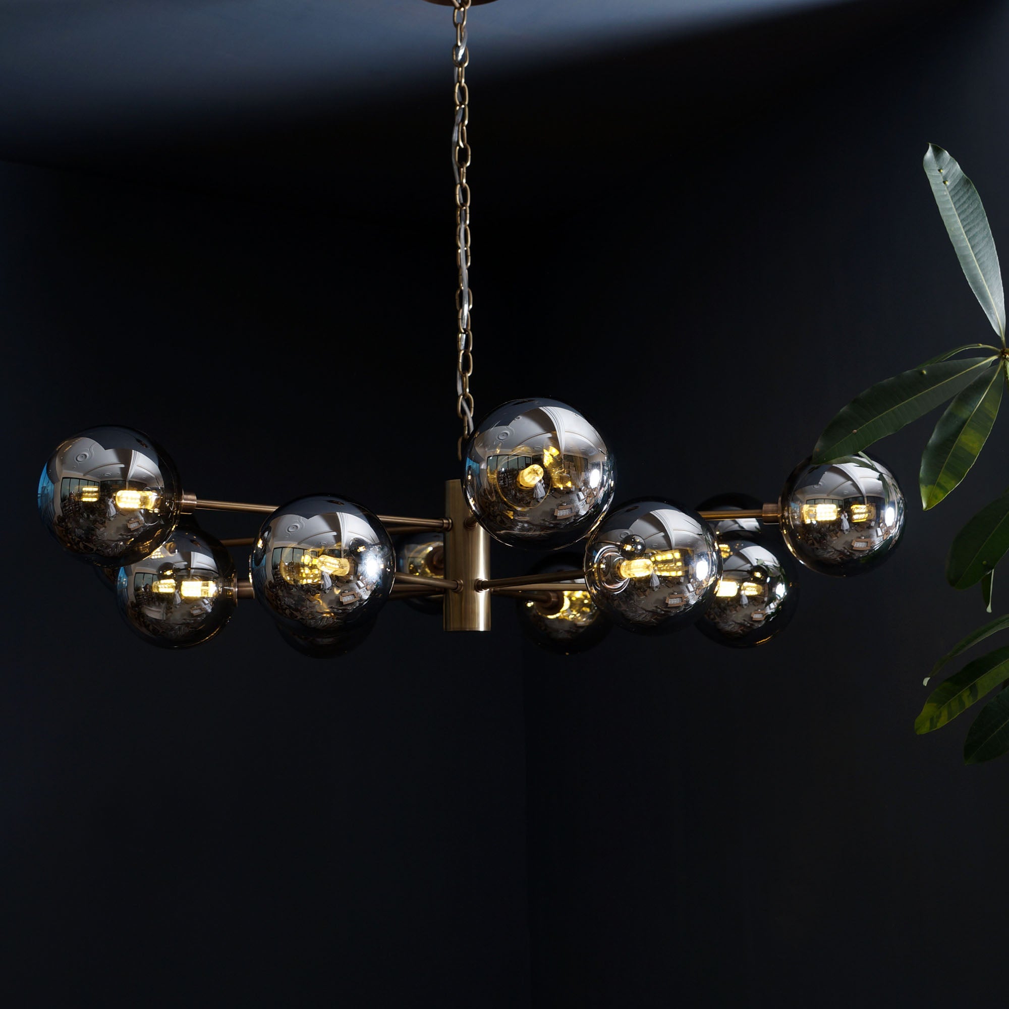 Karrington 12 Light Modern Sputnik Brass Chandelier - Doozie Light Studio