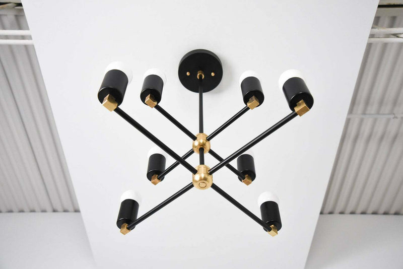 8 Light Sputnik Brass Chandelier Handmade Industrial Light Fixture