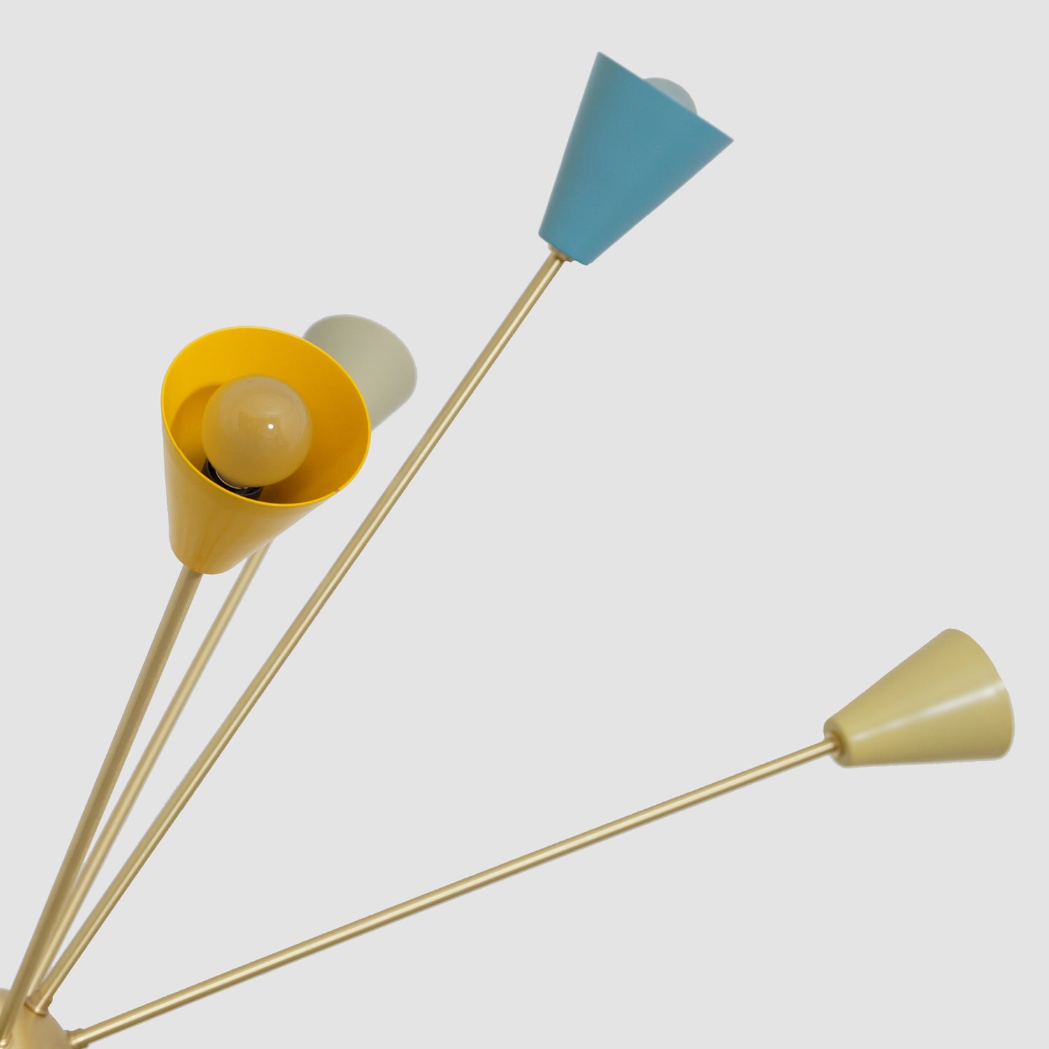 Stilnovo Style Modern Brass Colourful Sputnik Chandelier - Doozie Light Studio