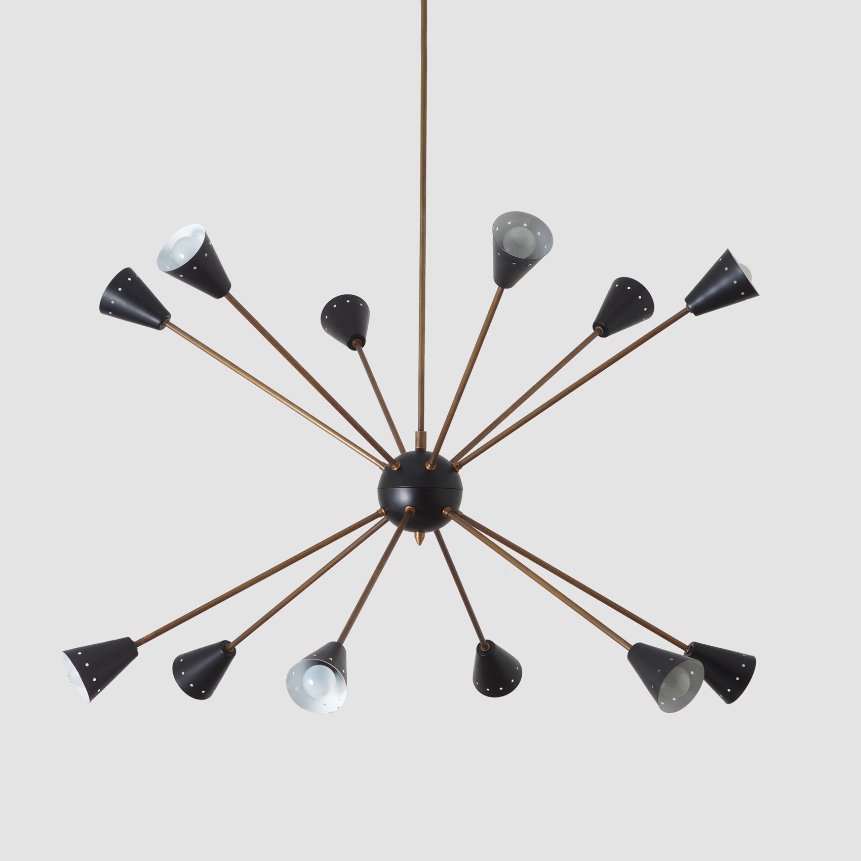 Large Italian Sputnik Chandelier in the Style of Stilnovo 42"D - Doozie Light Studio