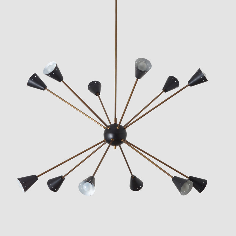 Large Italian Sputnik Chandelier in the Style of Stilnovo 42"D