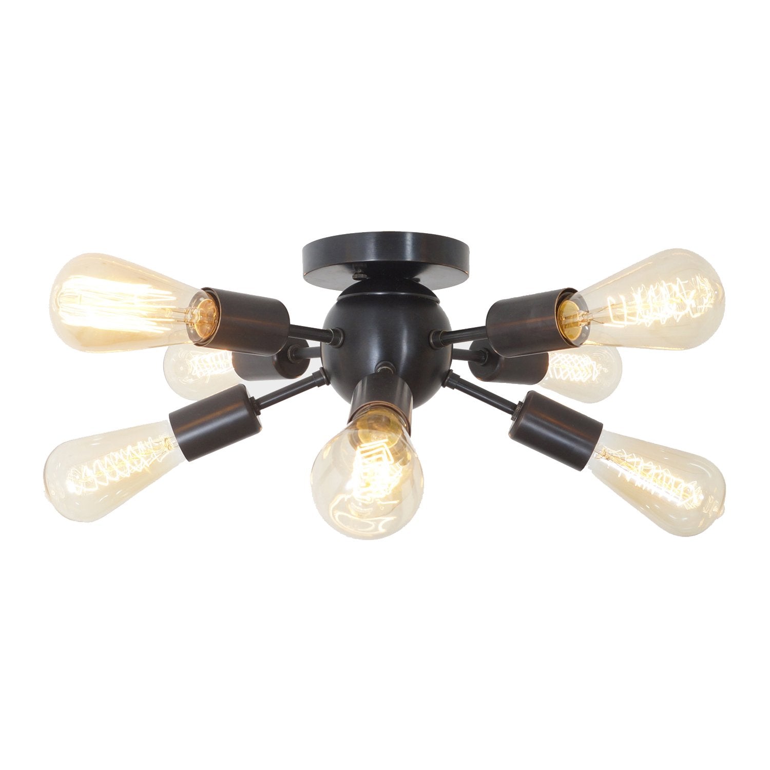 8 Light Modern Brass Sputnik Flush Mount Chandelier Light Fixture. - Doozie Light Studio