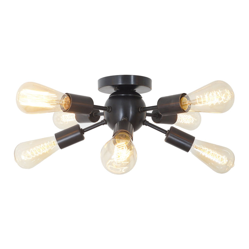 8 Light Modern Brass Sputnik Flush Mount Chandelier Light Fixture.