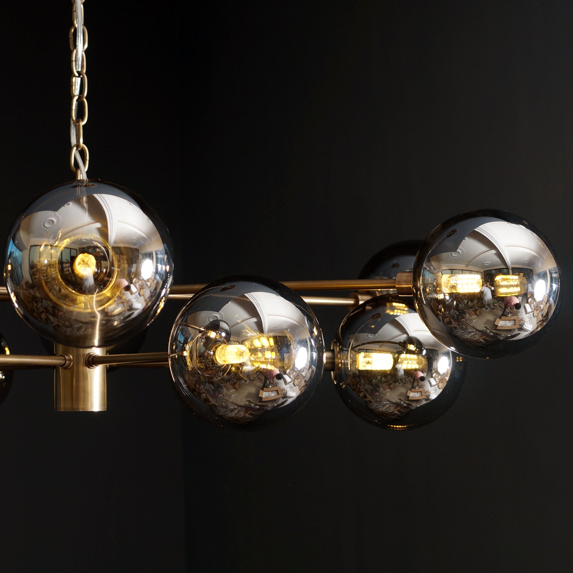 Karrington 12 Light Modern Sputnik Brass Chandelier - Doozie Light Studio