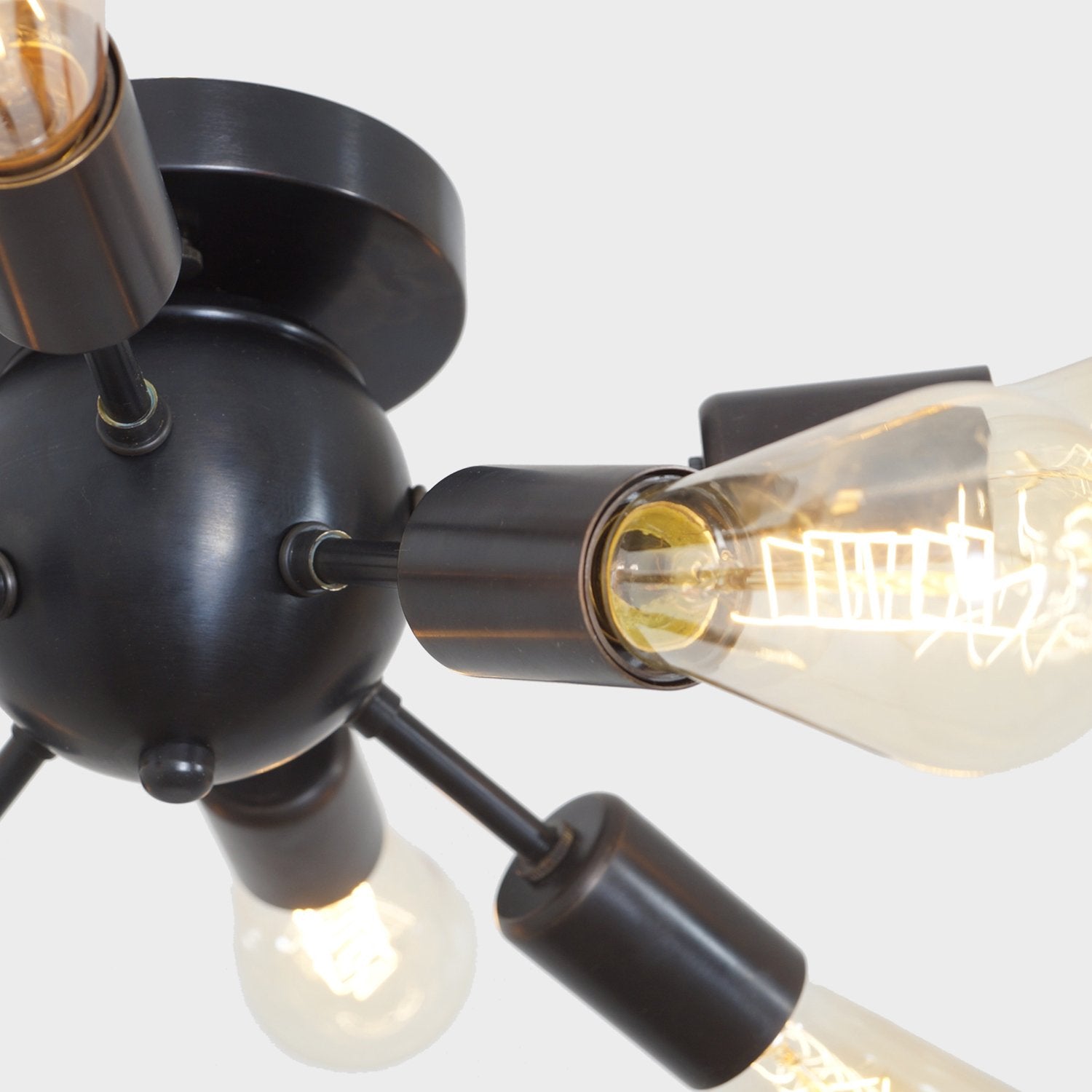 8 Light Modern Brass Sputnik Flush Mount Chandelier Light Fixture. - Doozie Light Studio