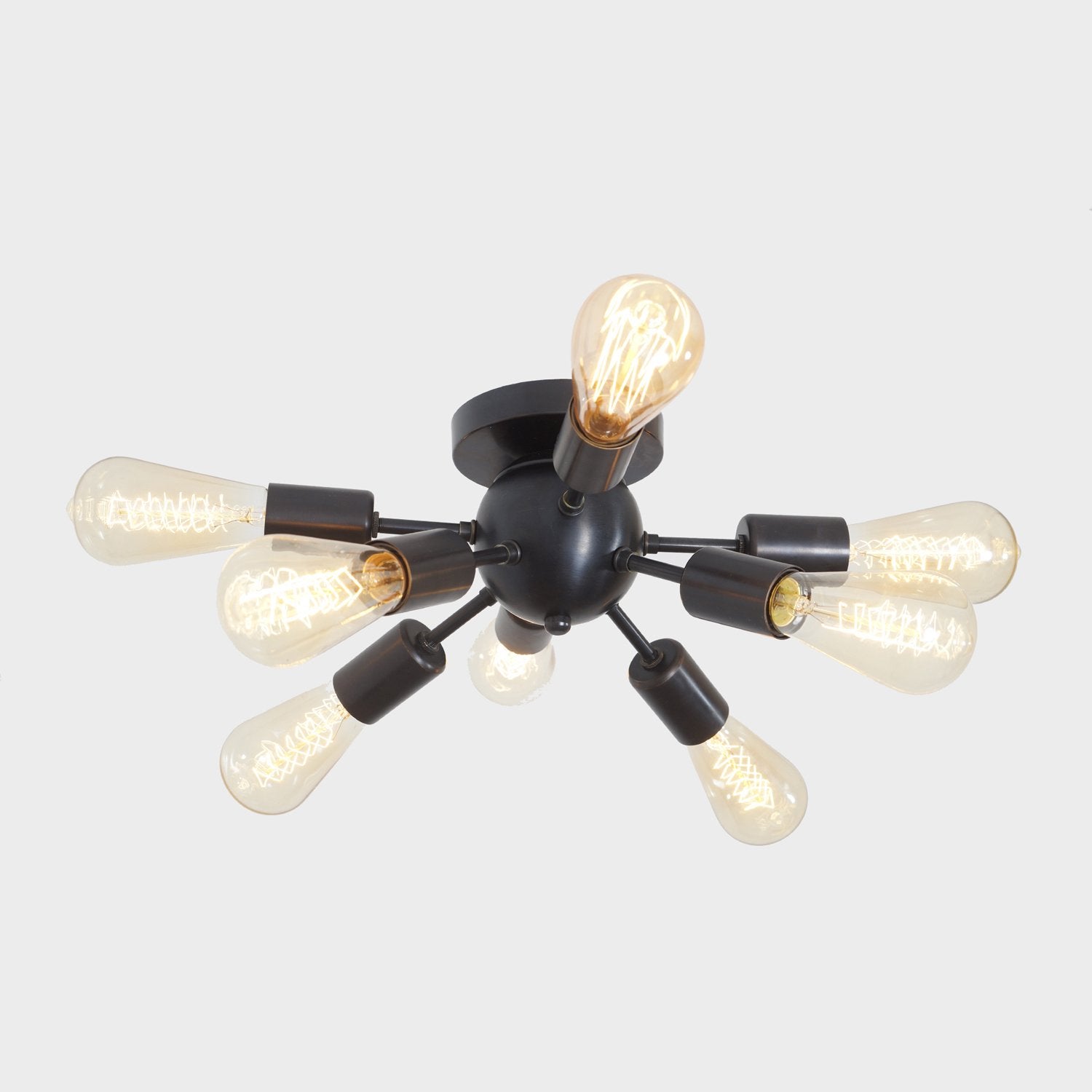 8 Light Modern Brass Sputnik Flush Mount Chandelier Light Fixture. - Doozie Light Studio