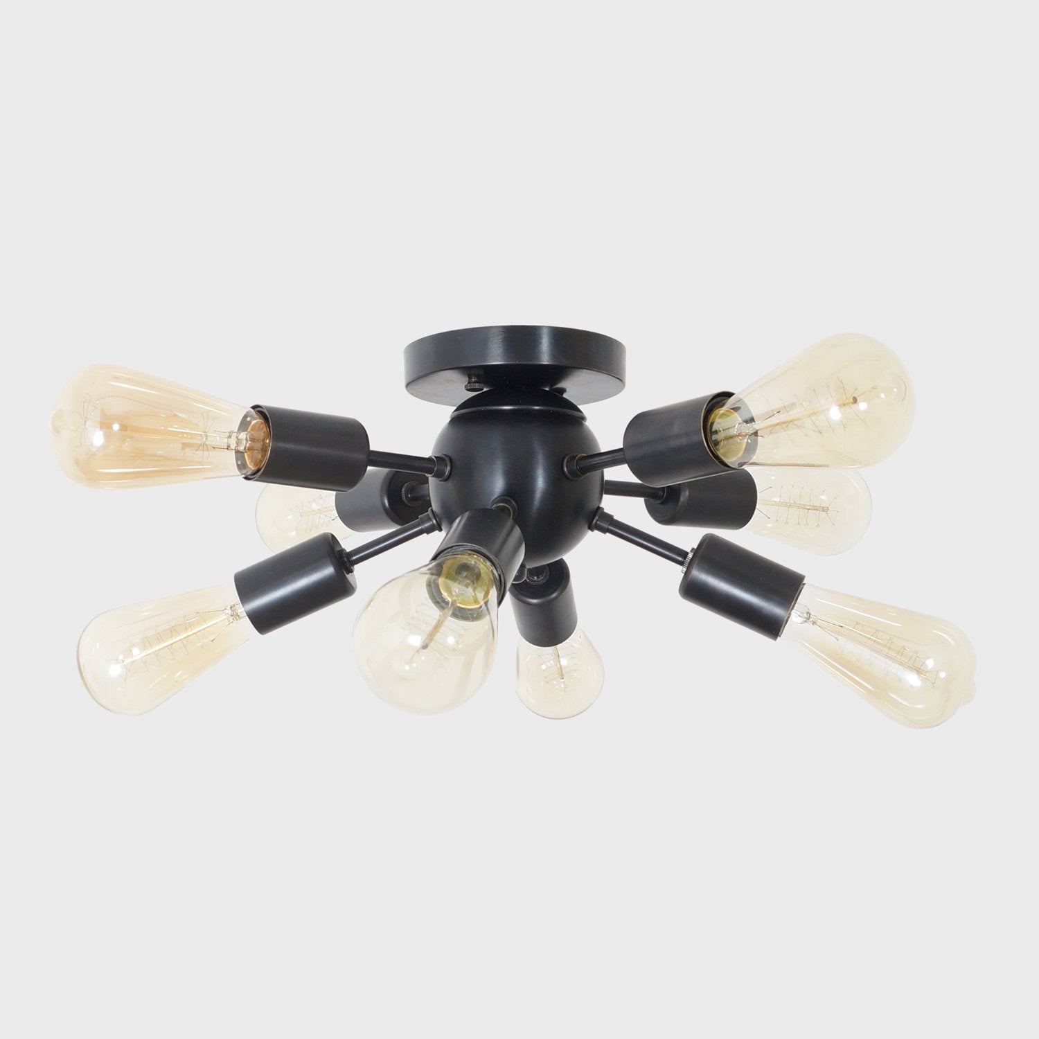 8 Light Modern Brass Sputnik Flush Mount Chandelier Light Fixture. - Doozie Light Studio