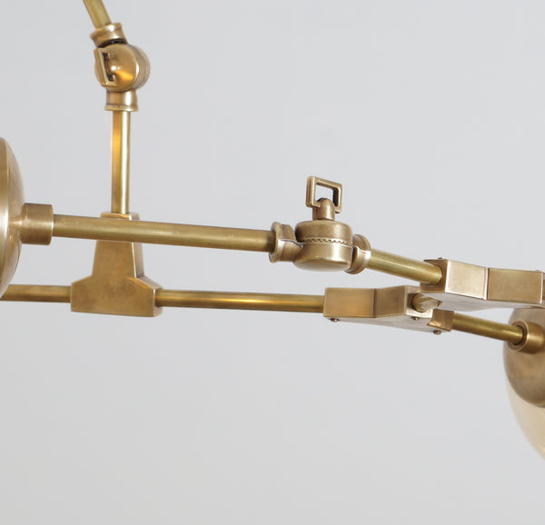 Modern Brass 6 Globe Branching Bubble Chandelier