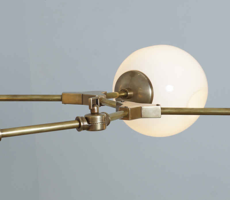 Modern Brass 6 Globe Branching Bubble Chandelier