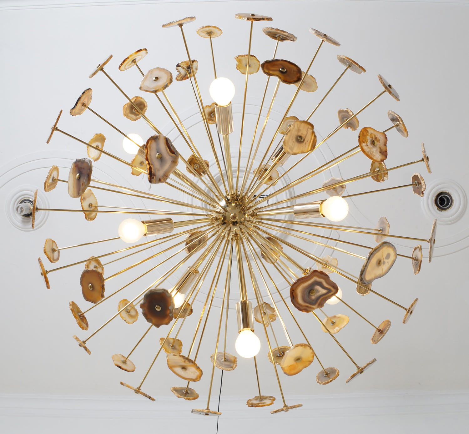 Large Agate Sliced Orb Chandelier - Doozie Light Studio