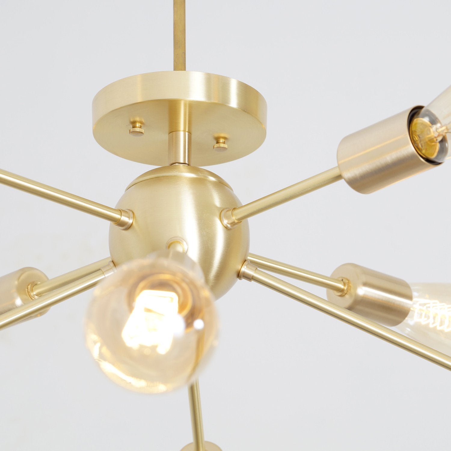 Modern Brass 8 Arm Light Sputnik Flush Mount Chandelier Light Fixture. - Doozie Light Studio
