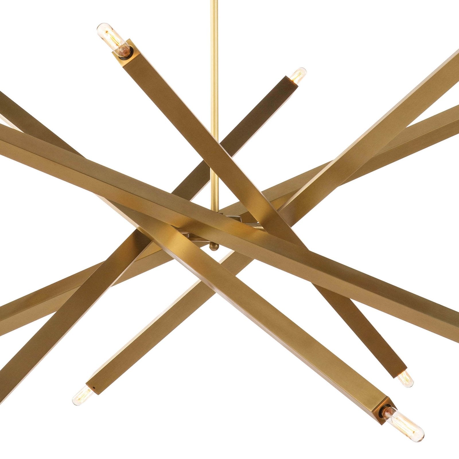 Spiral Modern Brass 12 Light Chandelier Fixture - Brushed Brass - Doozie Light Studio