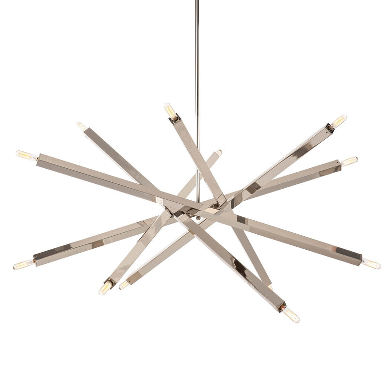 Spiral Modern Brass 12 Light Chandelier Fixture