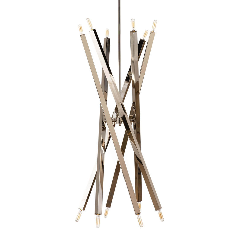 Spiral Modern Brass 12 Light Chandelier Fixture