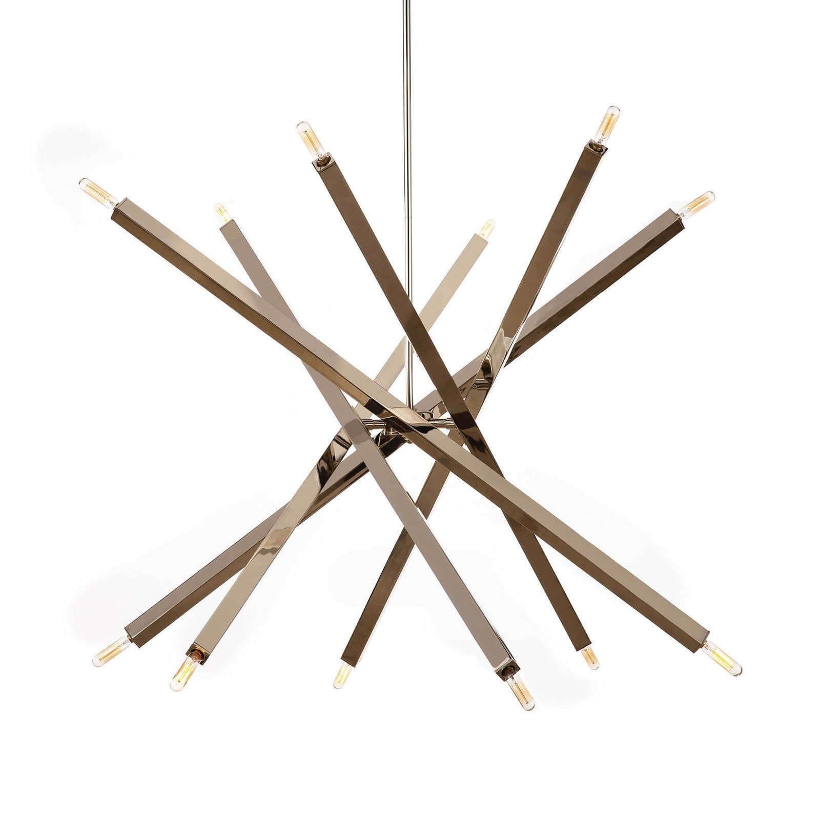 Spiral Modern Brass 12 Light Chandelier Fixture - Doozie Light Studio