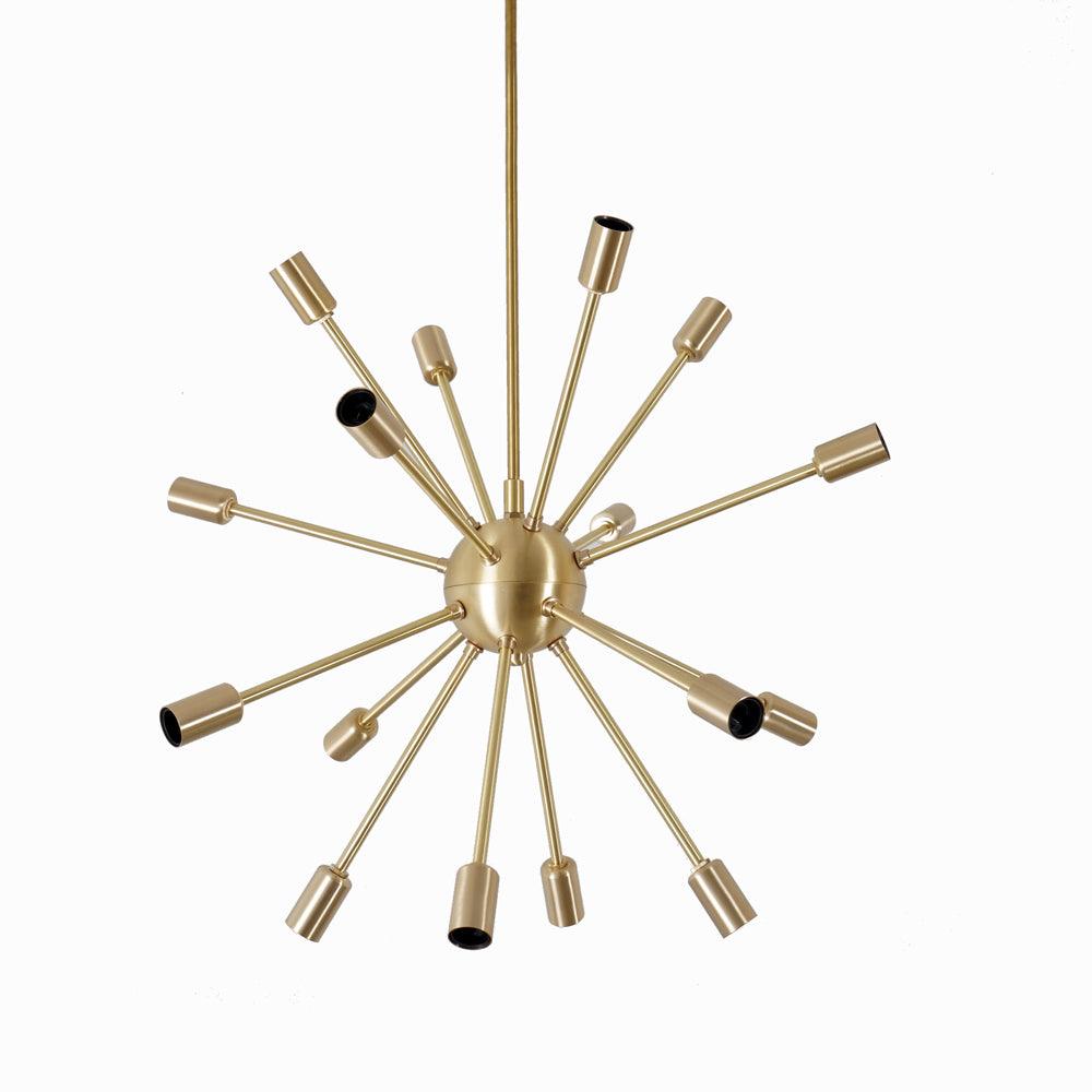 Modern Brass Round Sputnik Chandelier - Doozie Light Studio