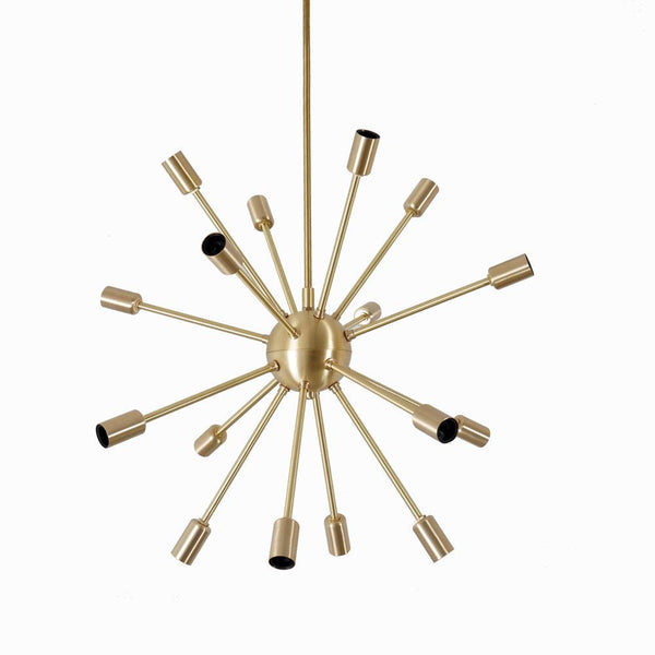 Modern Brass Round Sputnik Chandelier - Doozie Light Studio