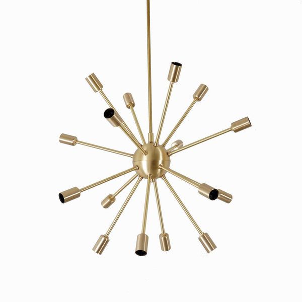 Modern Brass Round Sputnik Chandelier - Doozie Light Studio
