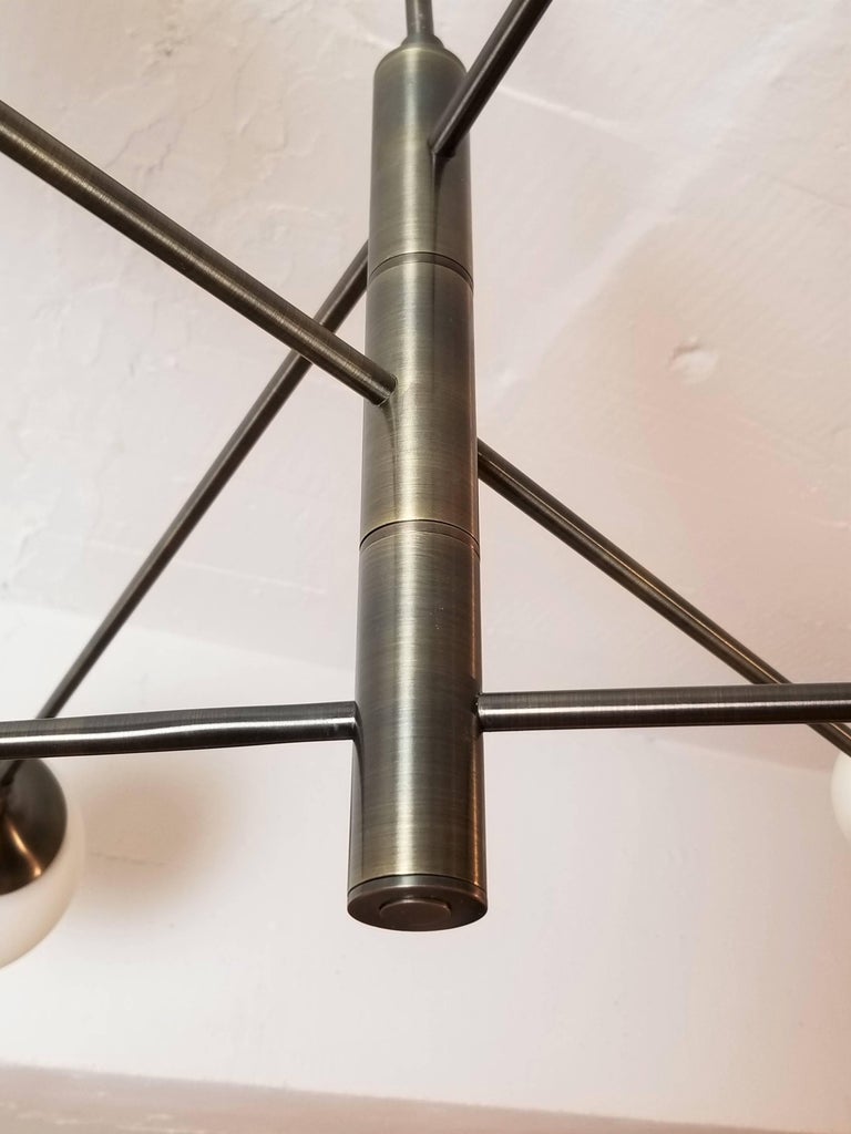 Sculptural Orbital 3-Arm Pendant Globe Chandelier - Doozie Light Studio